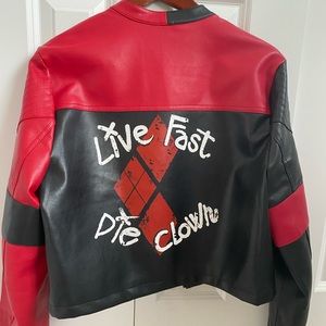 DC The suicide squad Harley Quinn leather jacket